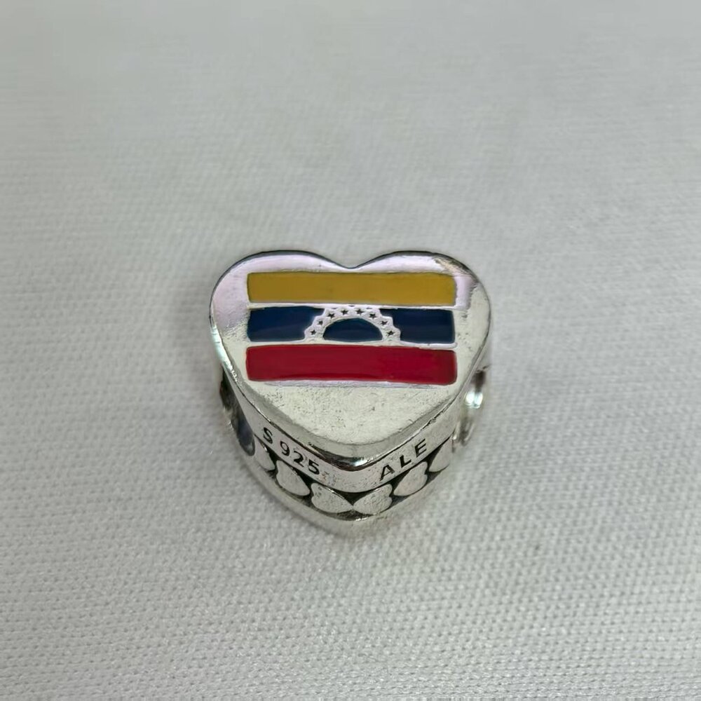 Pandora Venezuela Exclusive Country Heart Flag Colors Charm, S925 Silver Jewelry
